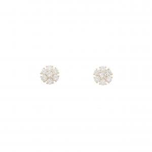 【リメイク】K10YG フラワー ダイヤモンド ピアス 0.30CT