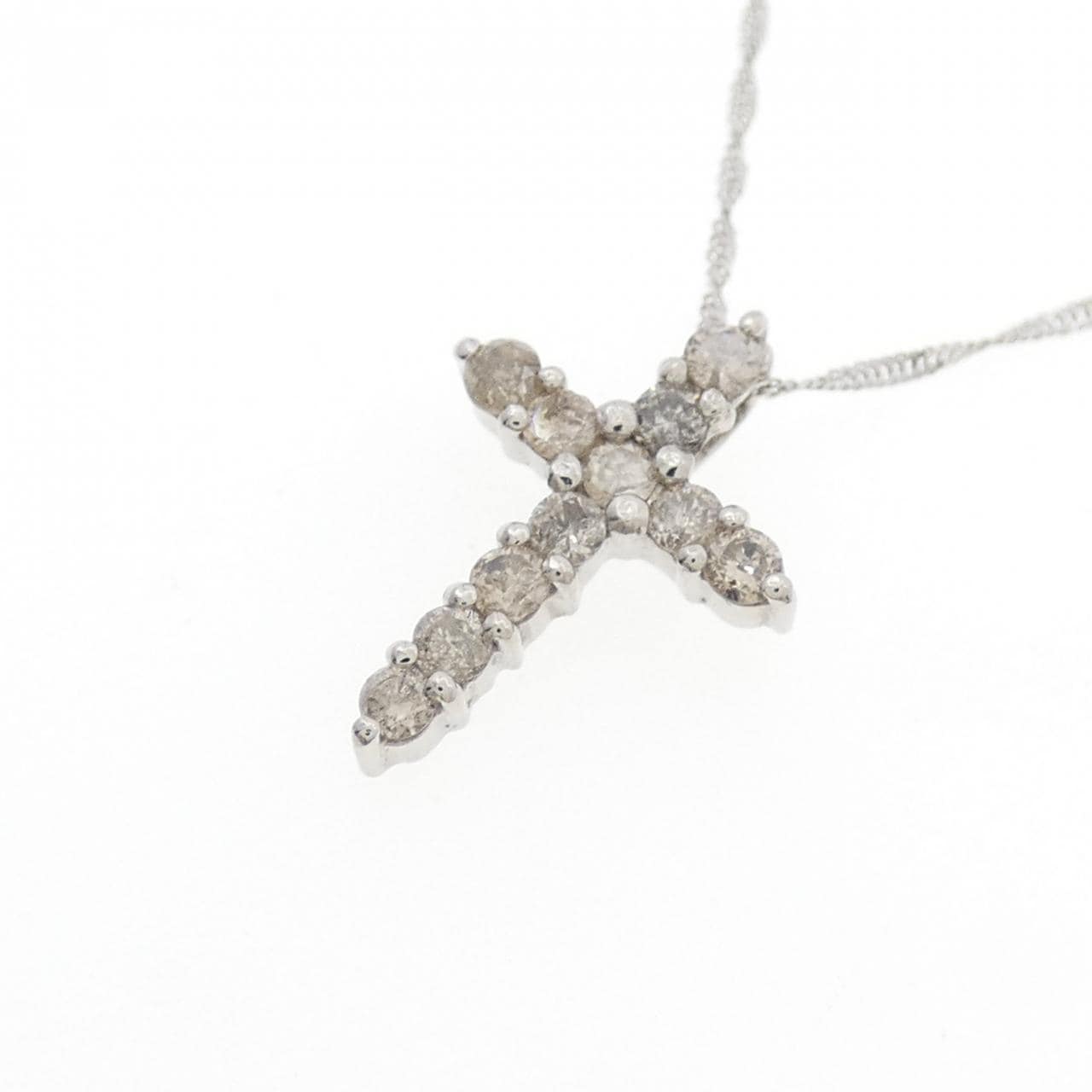 PT900/PT850 クロス ダイヤモンド ネックレス 0.30CT