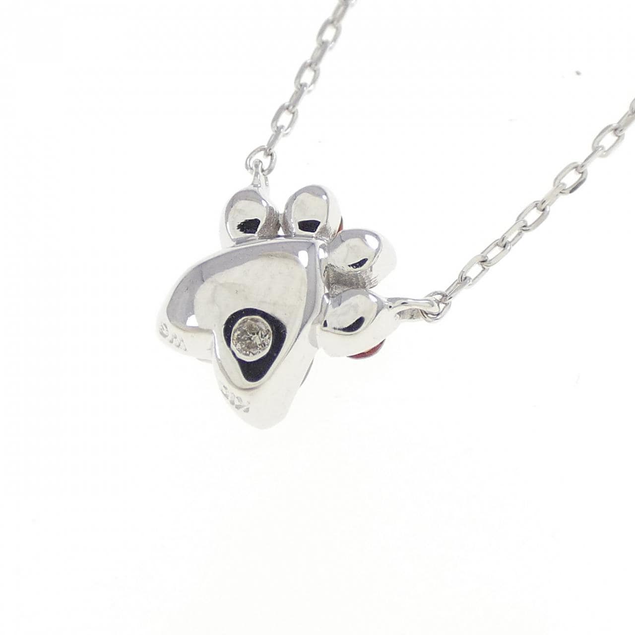 K10WG ガーネット ネックレス