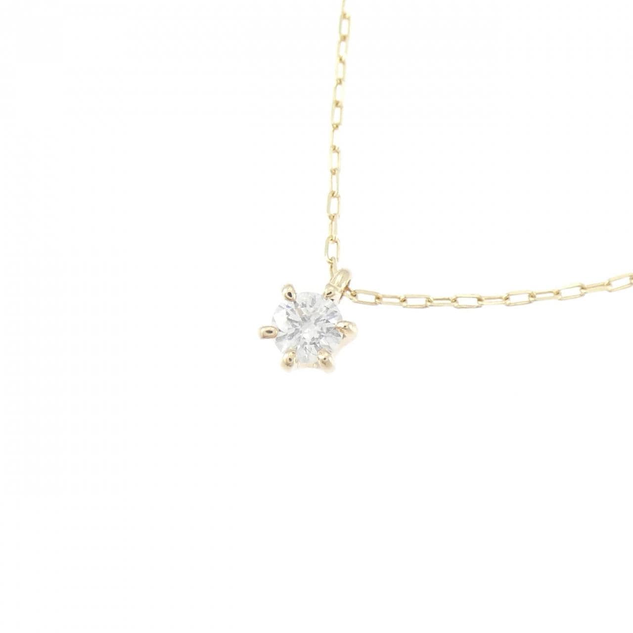 K10YG ソリティア ダイヤモンド ネックレス 0.08CT