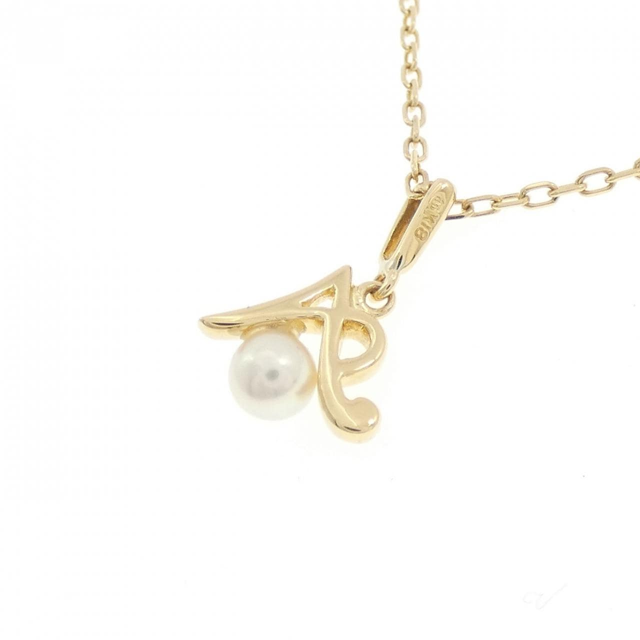 ミキモト イニシャル アコヤパール ネックレス 4mm