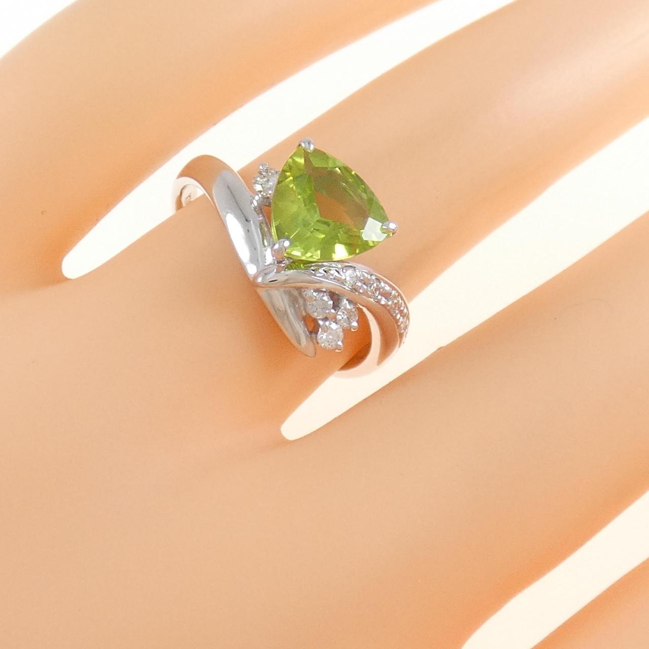 K18WG橄欖石戒指 1.39CT