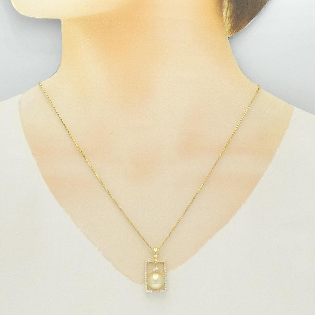 K18YG 白蝶パール ネックレス 10.0mm