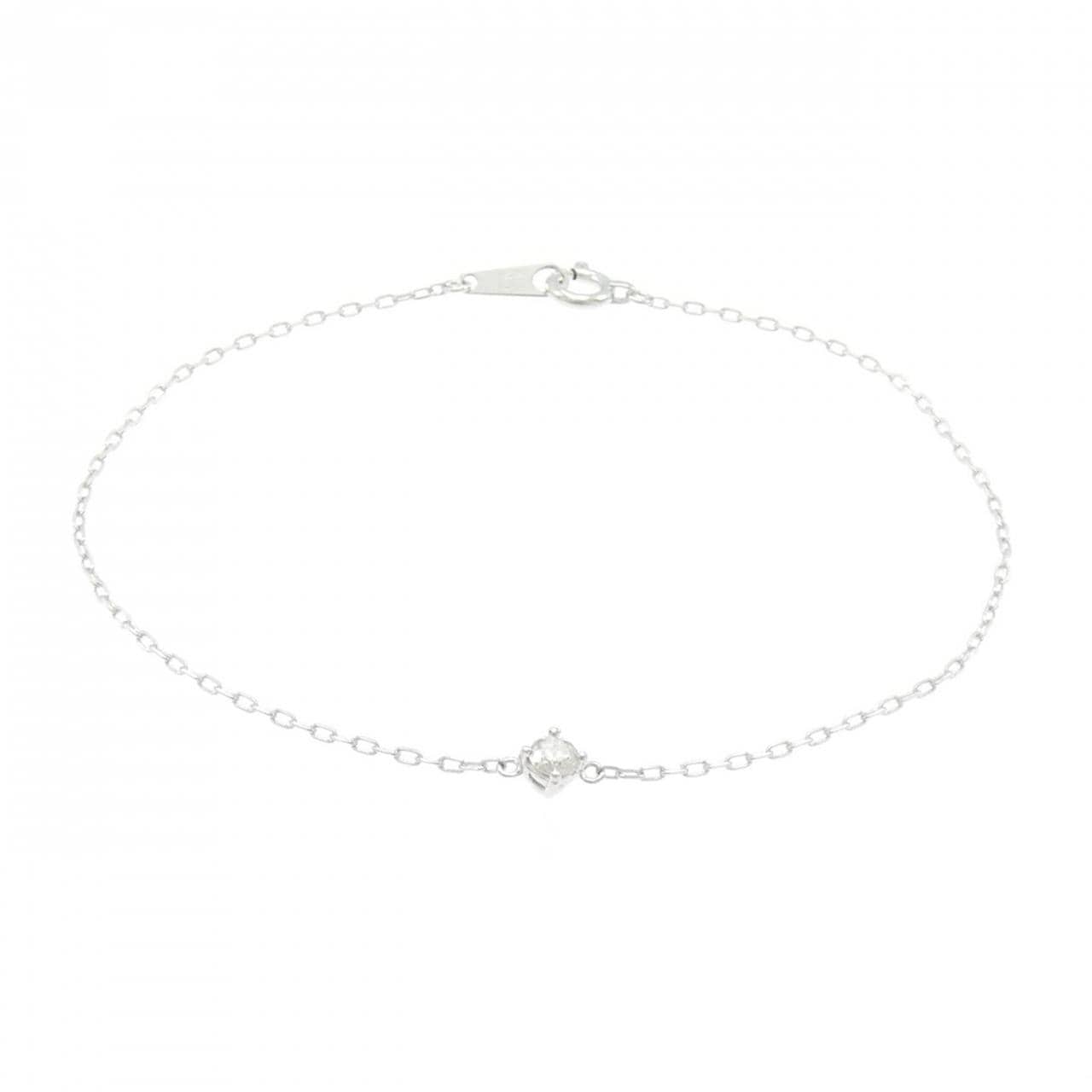 K18WG ソリティア ダイヤモンド ブレスレット 0.1CT