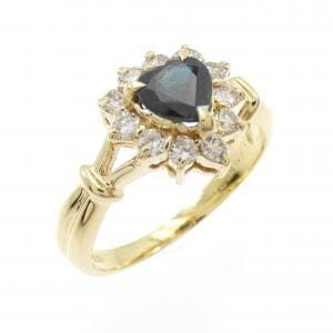 K18YG ハート サファイヤ リング 0.63CT