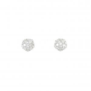 K18WG パヴェ ダイヤモンド ピアス 0.44CT