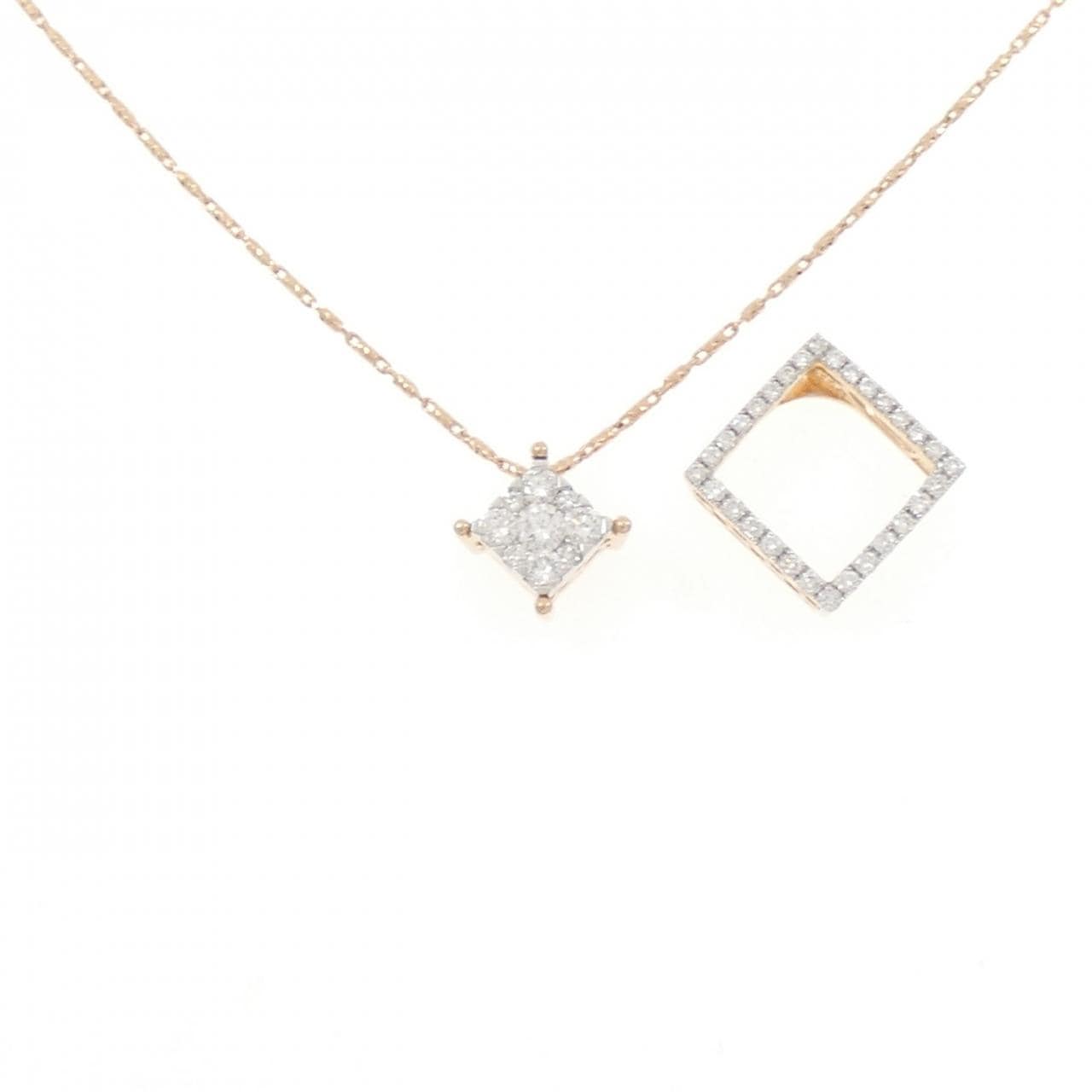 750PG 2WAY ダイヤモンド ネックレス 0.55CT