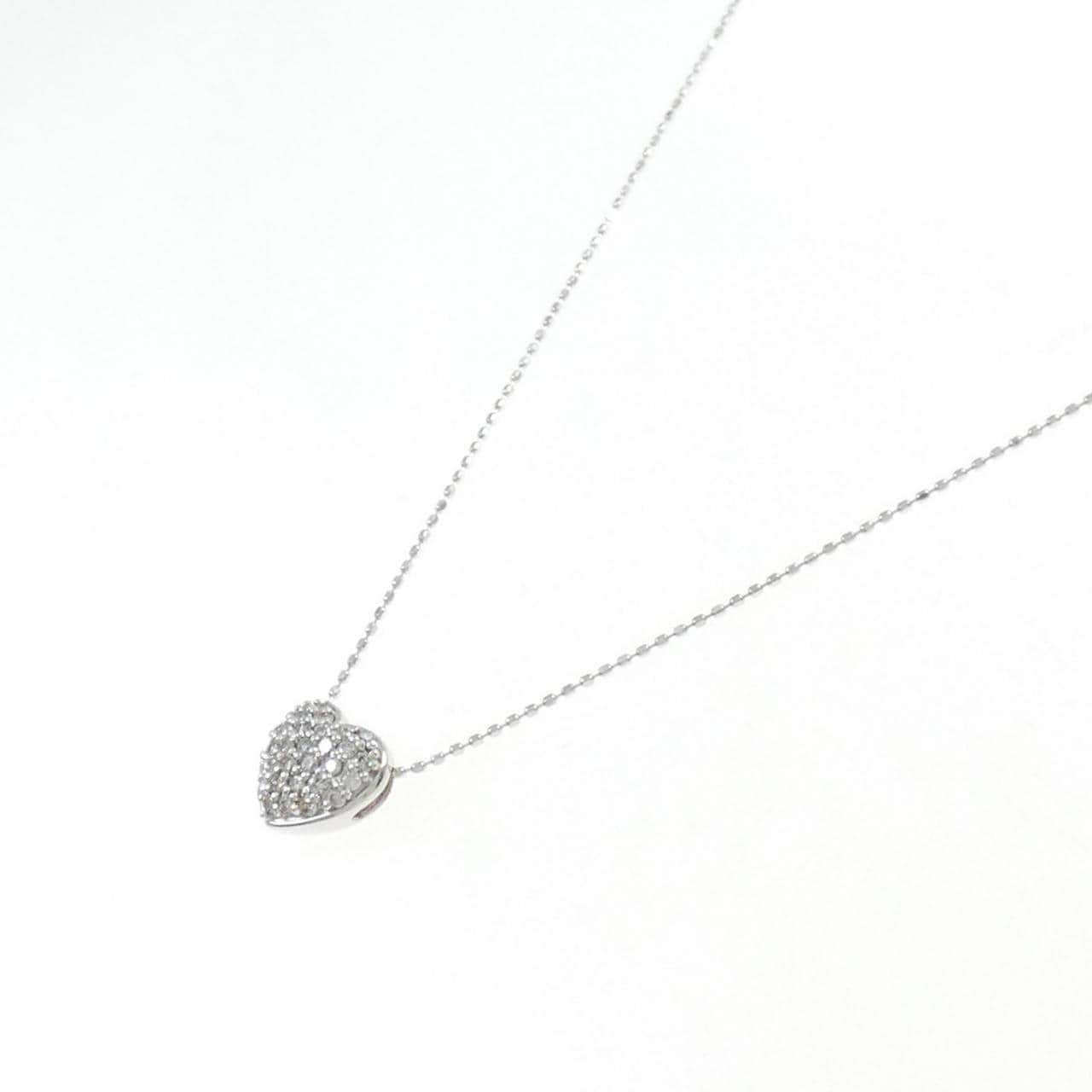 K18WG heart Diamond necklace 0.30CT