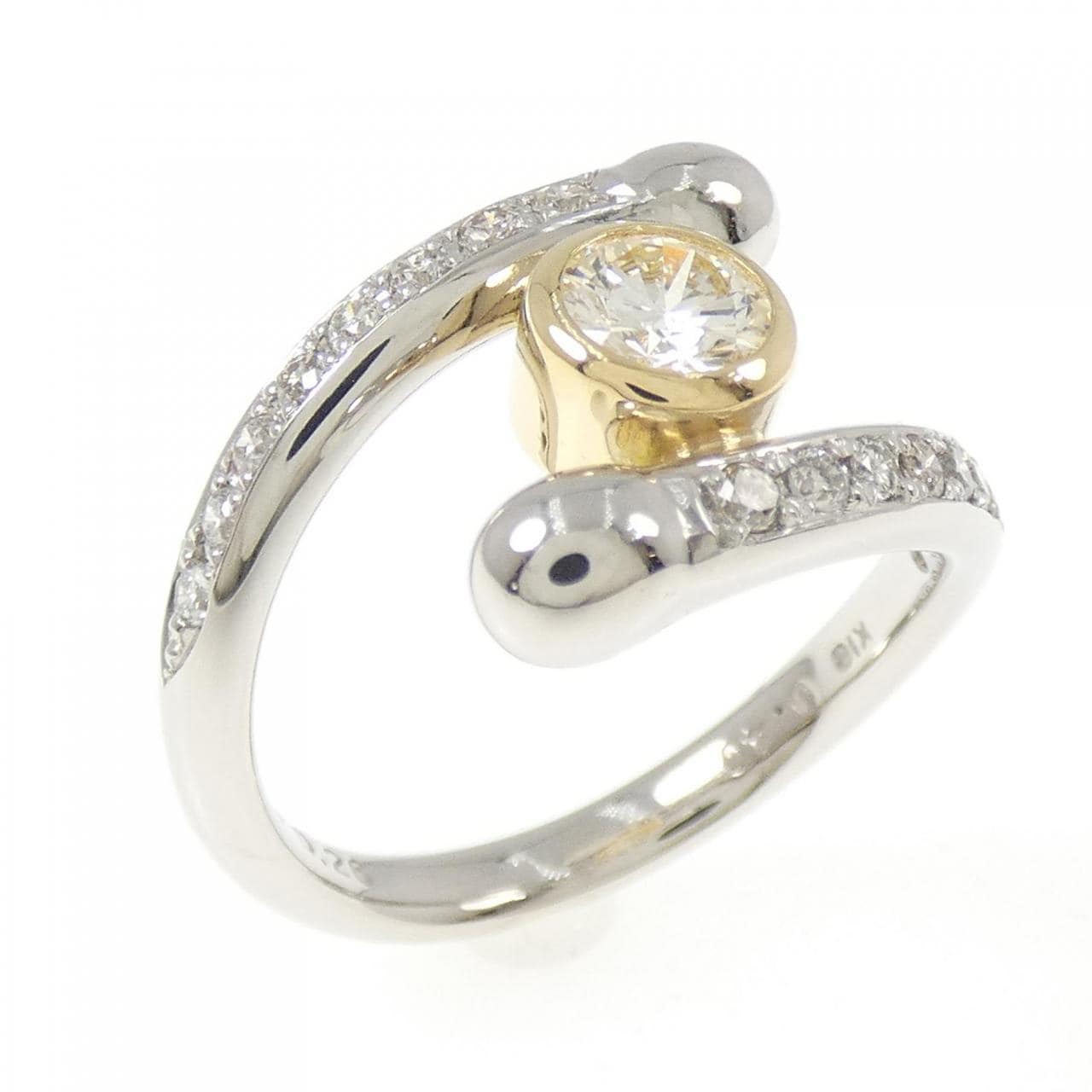 PT900/K18YG ダイヤモンド リング 0.40CT