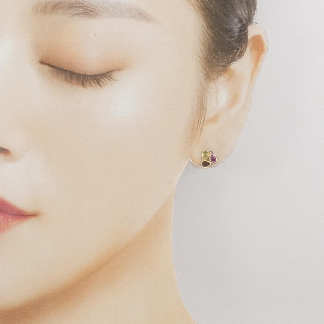 【新品】K10YG カラーストーン ピアス