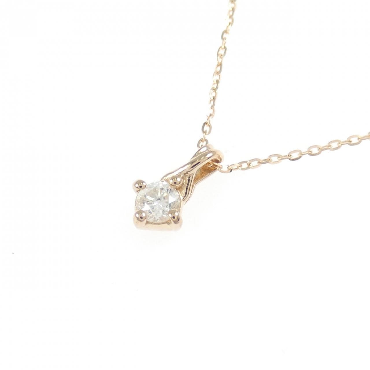 K18PG ソリティア ダイヤモンド ネックレス 0.10CT