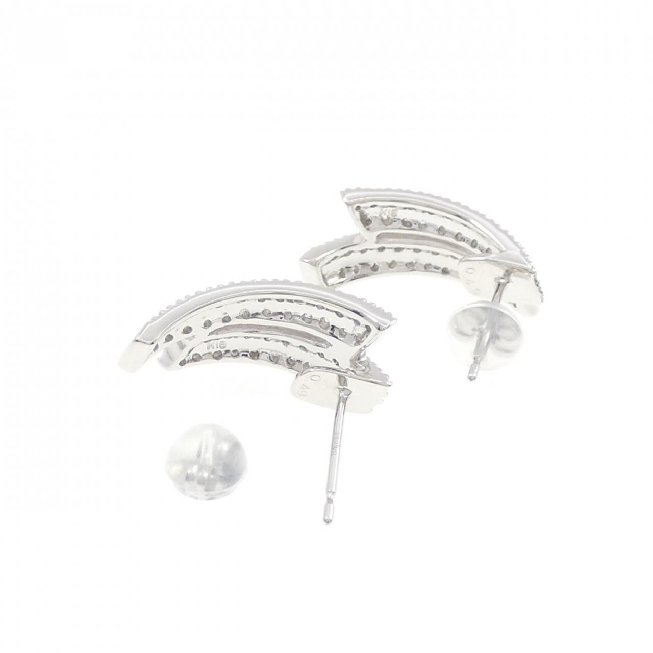 K18WG ダイヤモンド ピアス 0.98CT