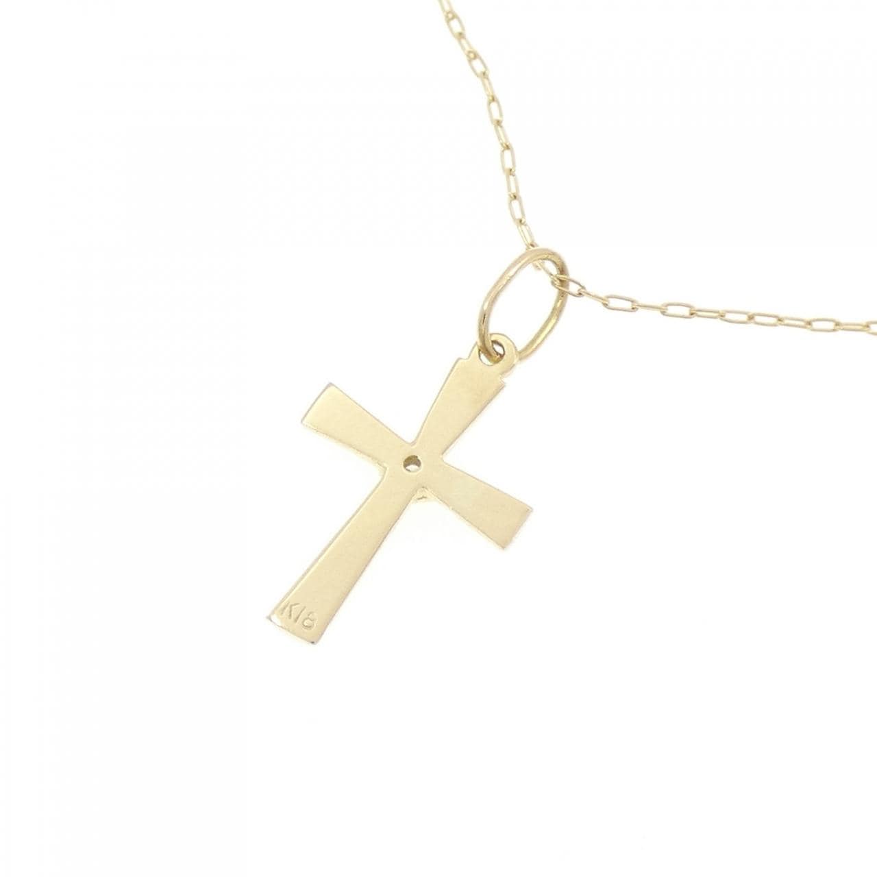 K18YG クロス ダイヤモンド ネックレス