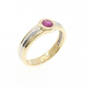 K18YG/PT900 ルビー リング 0.43CT