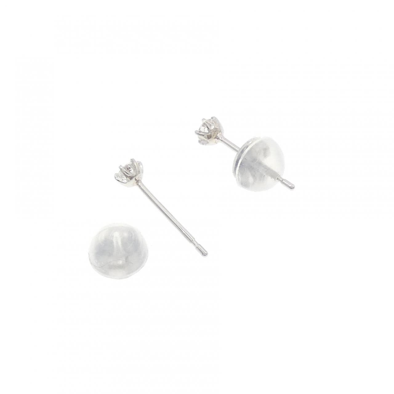 PT900 ソリティア ダイヤモンド ピアス 0.10CT