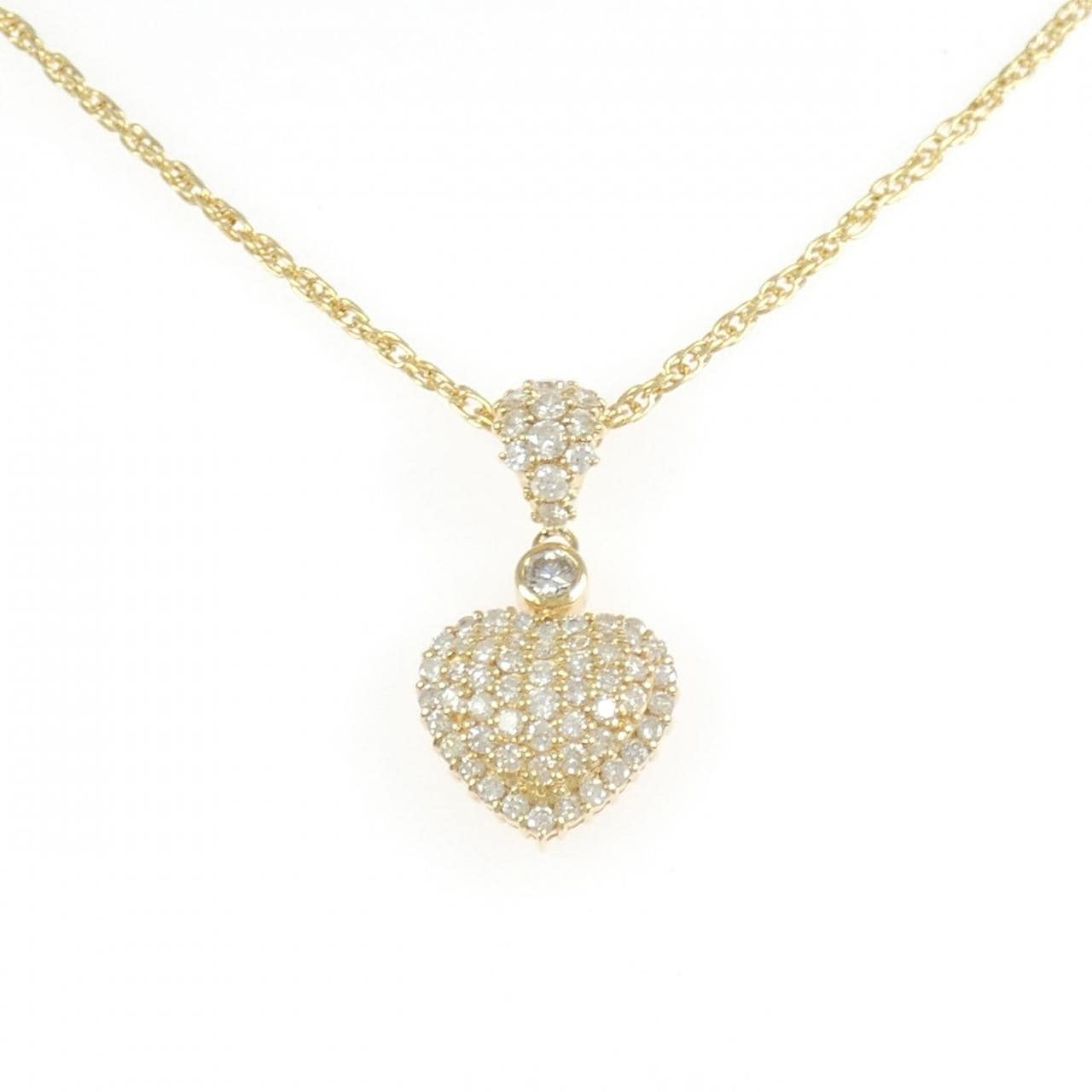 K18YG ハート ダイヤモンド ネックレス 0.21CT