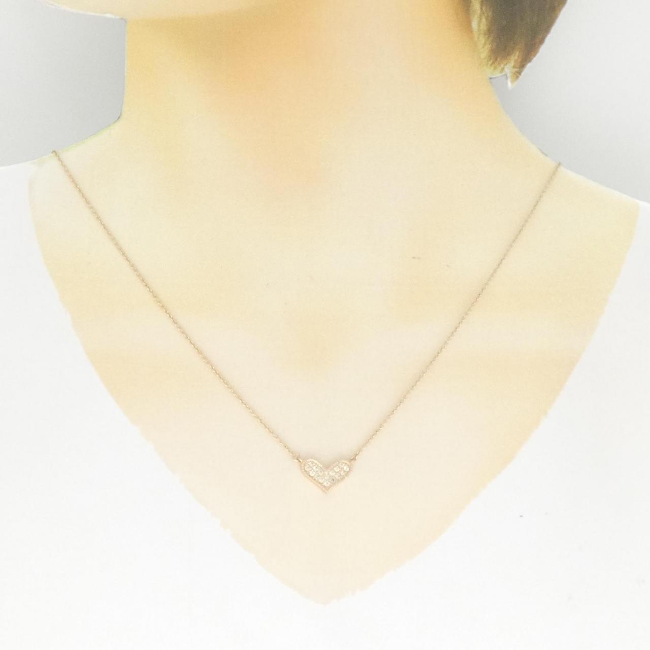 K18PG ハート ダイヤモンド ネックレス 0.14CT