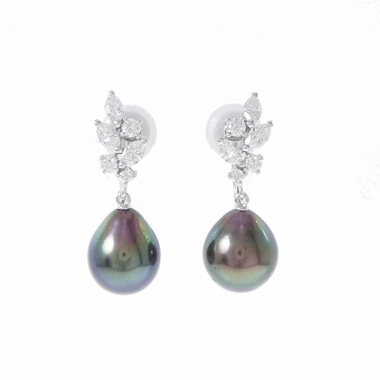 MIKIMOTO black butterfly pearl earrings