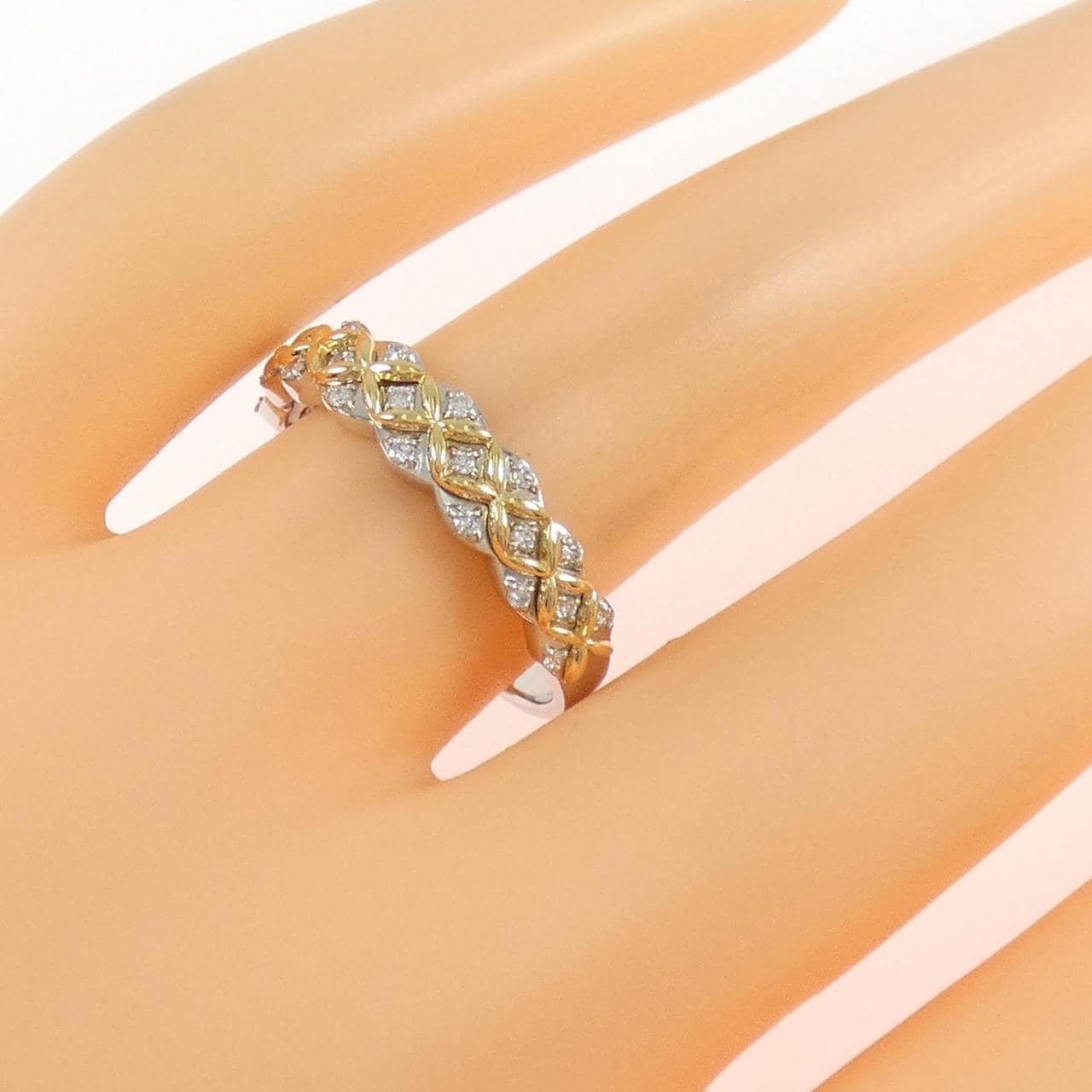 PT900/K18YG ダイヤモンド リング 0.13CT
