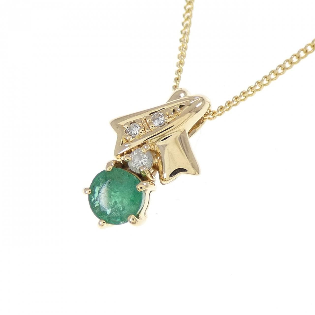 K18YG エメラルド ネックレス 0.27CT