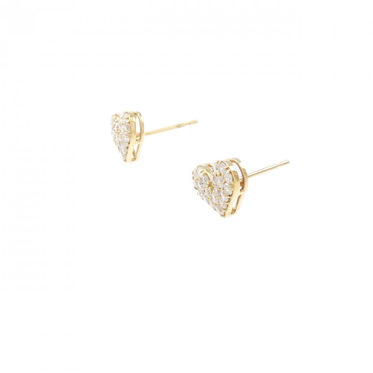 [BRAND NEW] K18YG Heart Diamond Earrings 0.50CT