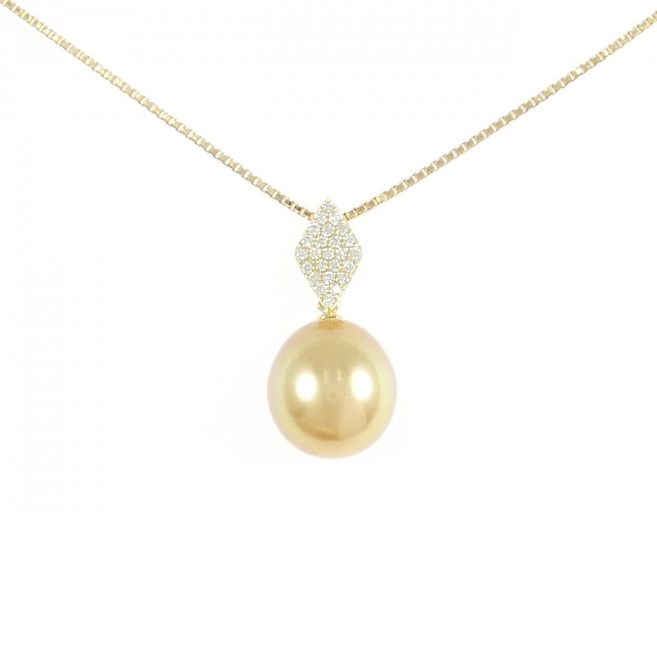 K18YG 白蝶パール ネックレス 11.8mm