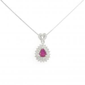 PT900/PT850 ルビー ネックレス 1.01CT