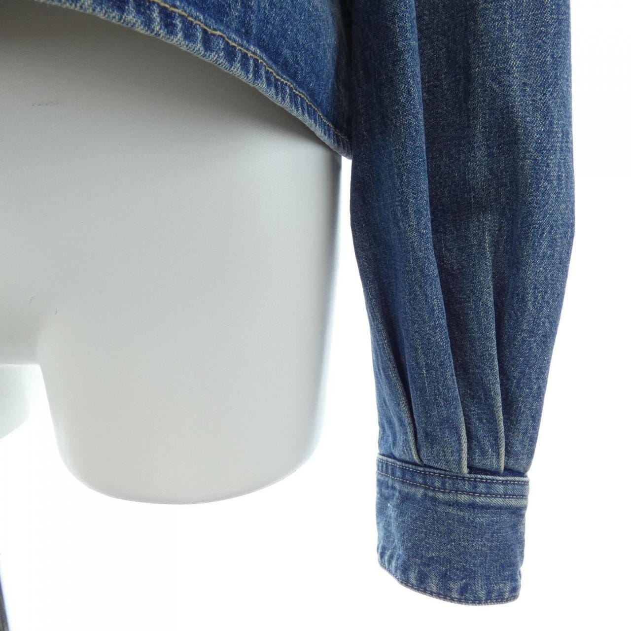 セリーヌ CELINE ユニオンオーシャンウォッシュデニム クロップドシャツ トリオンフ 2T187459N シャツ