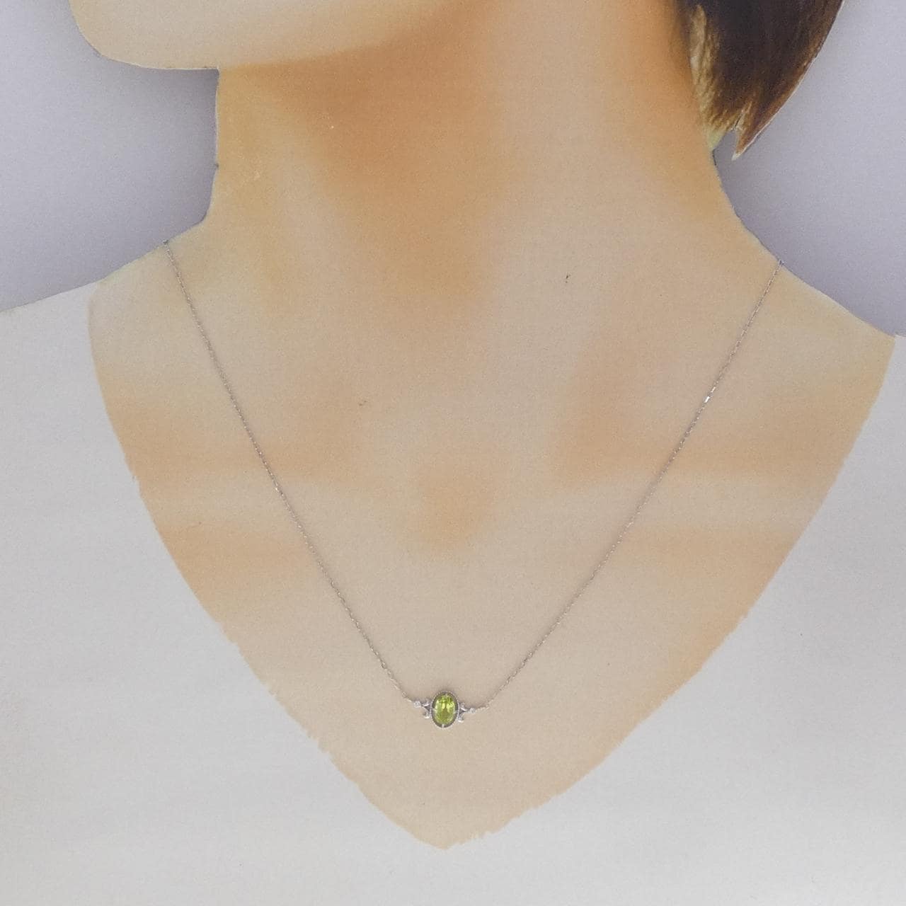 K18WG ペリドット ネックレス