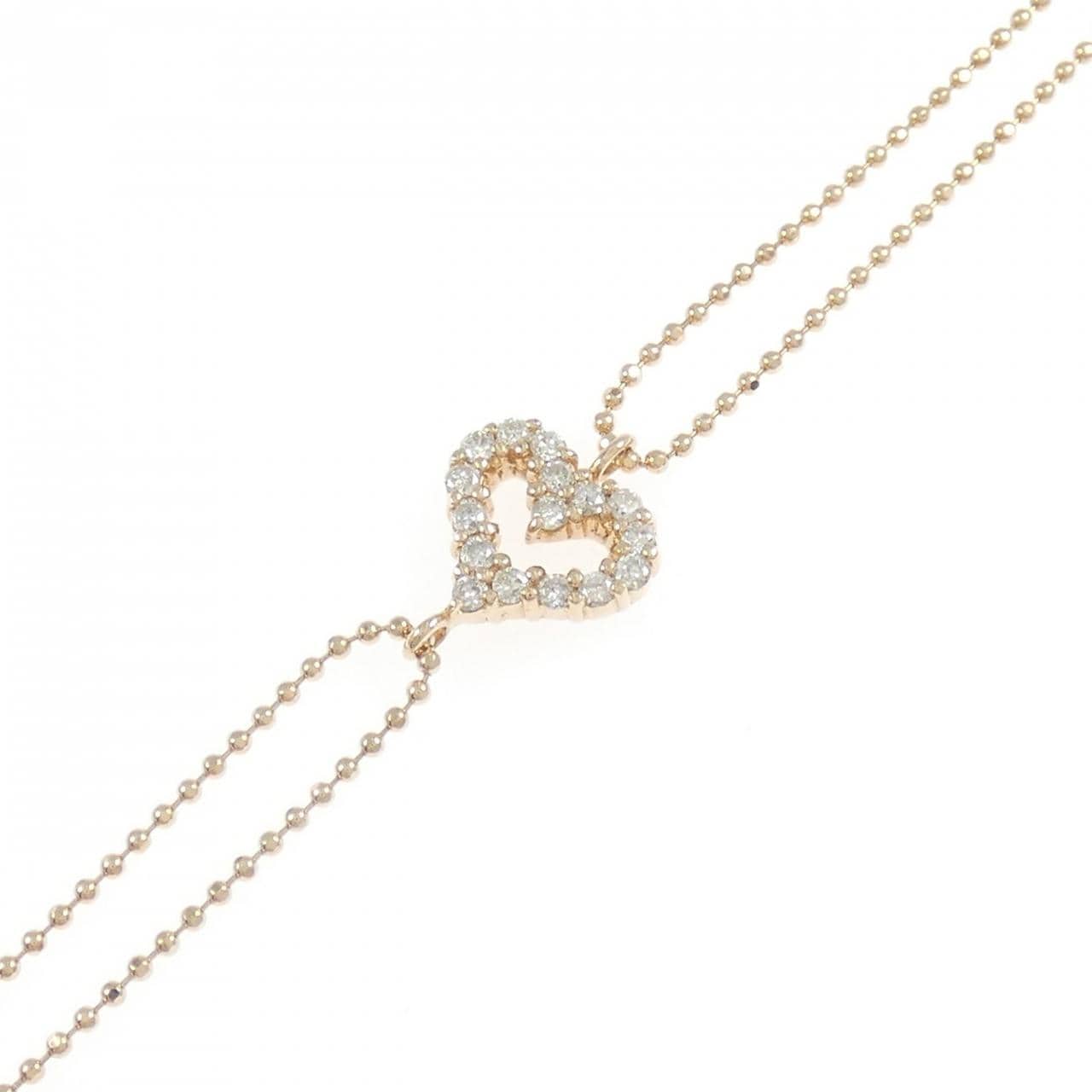 K14PG ハート ダイヤモンド ブレスレット 0.20CT