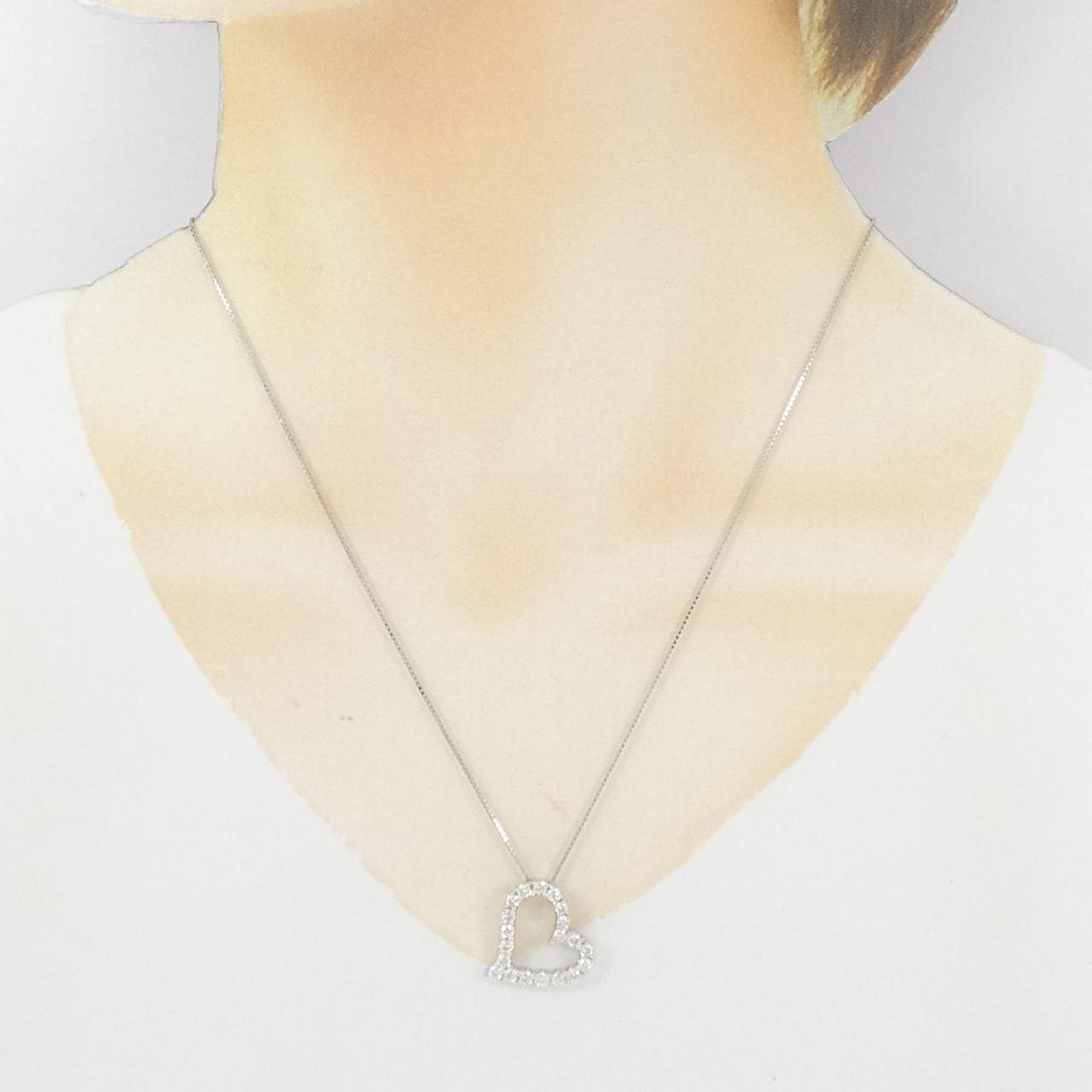 PT900/PT850 ハート ダイヤモンド ネックレス 1.01CT