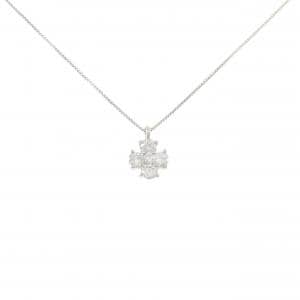PT900/PT850 フラワー ダイヤモンド ネックレス 0.50CT