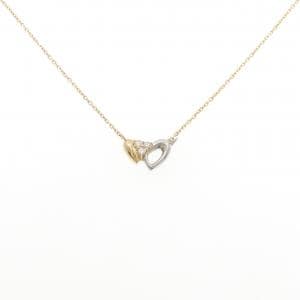K18YG/PT900 ダイヤモンド ネックレス 0.10CT