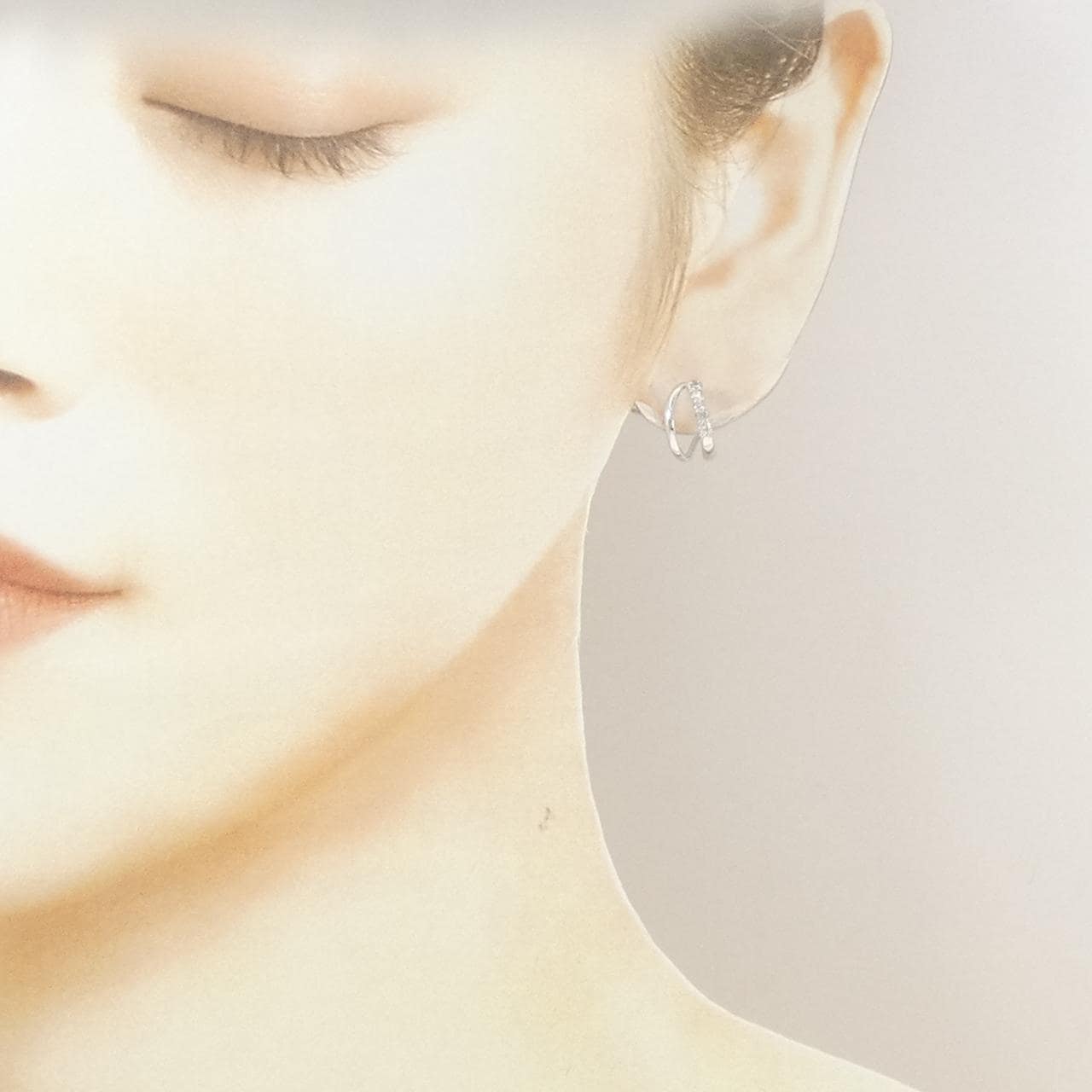 K18WG/K14WG ダイヤモンド ピアス 0.20CT