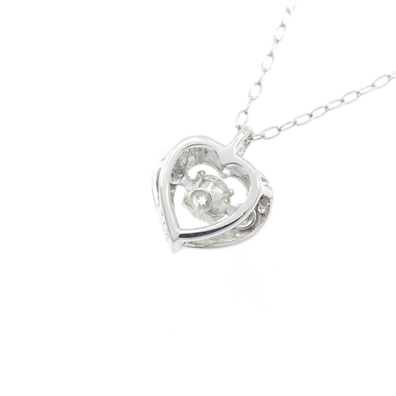 PT900/PT850 ハート ダイヤモンド ネックレス 0.10CT