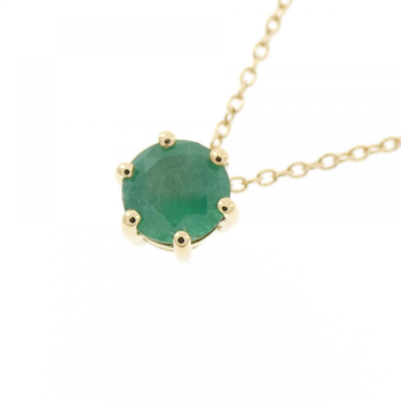 18KYG エメラルド ネックレス