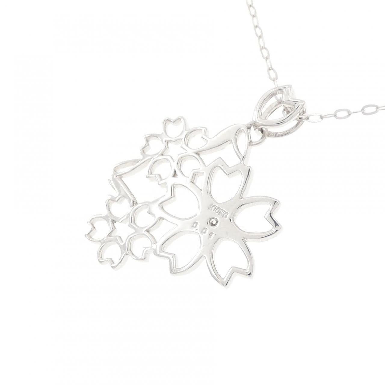 コメ兵｜K10WG フラワー ダイヤモンド ネックレス 0.01CT｜ジュエリー