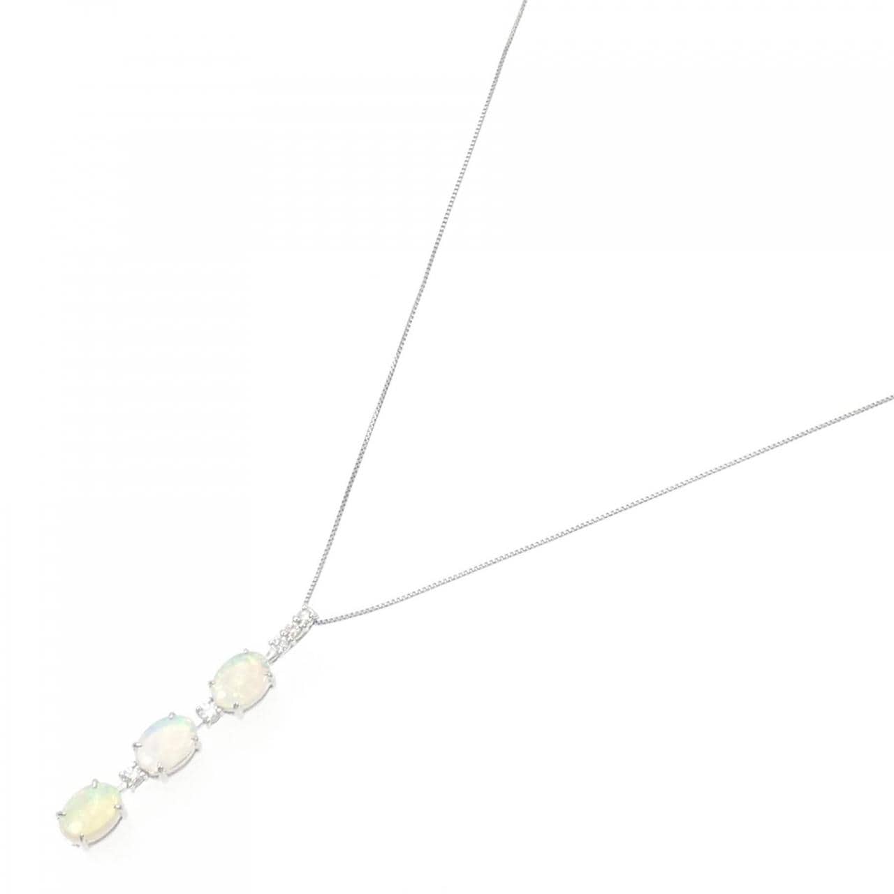 K18WG/PT OPAL Necklace 1.00CT