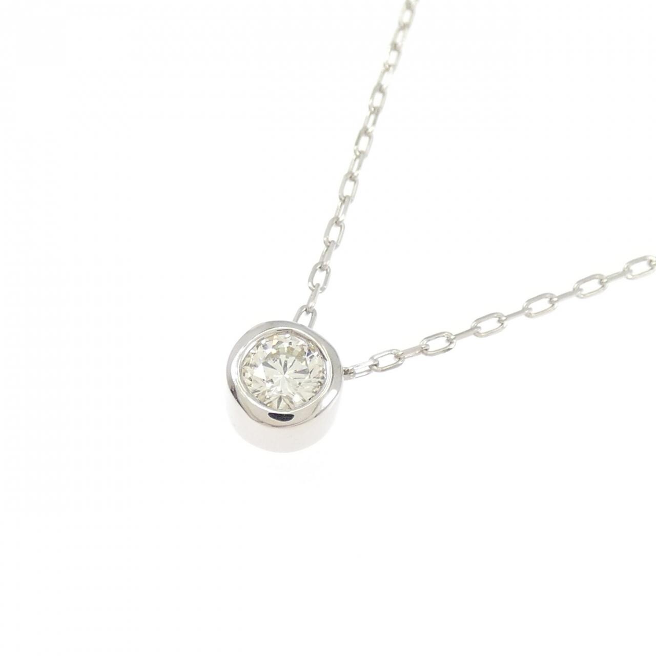 PT900/PT850 ソリティア ダイヤモンド ネックレス 0.19CT