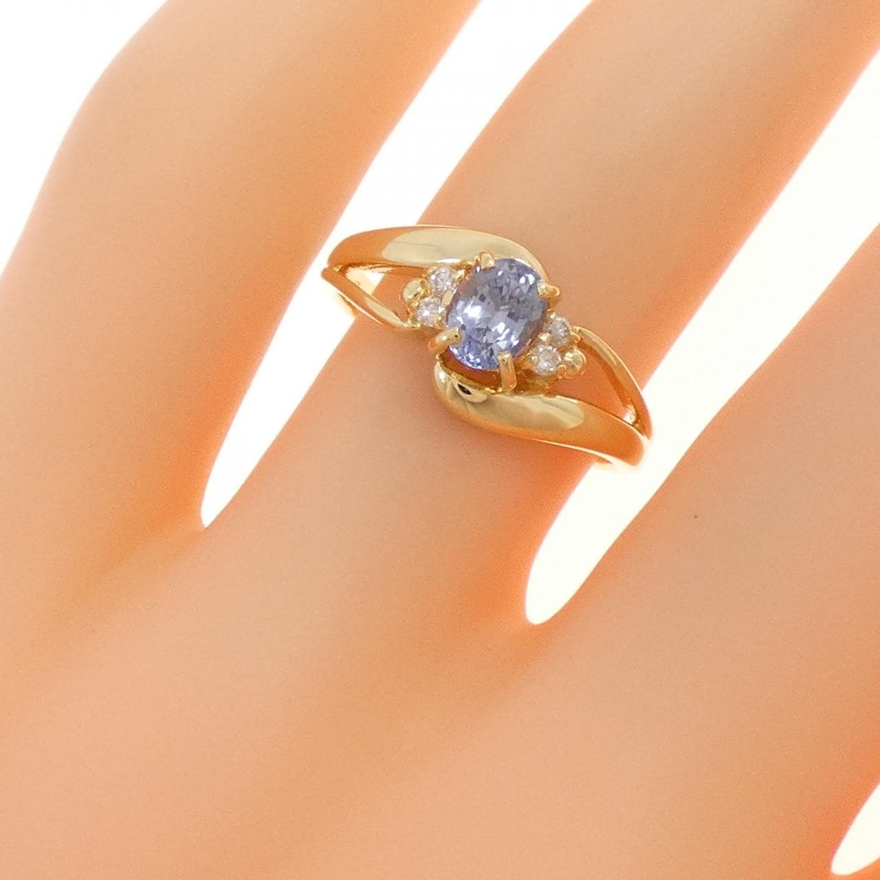 K18YG サファイヤ リング 0.55CT
