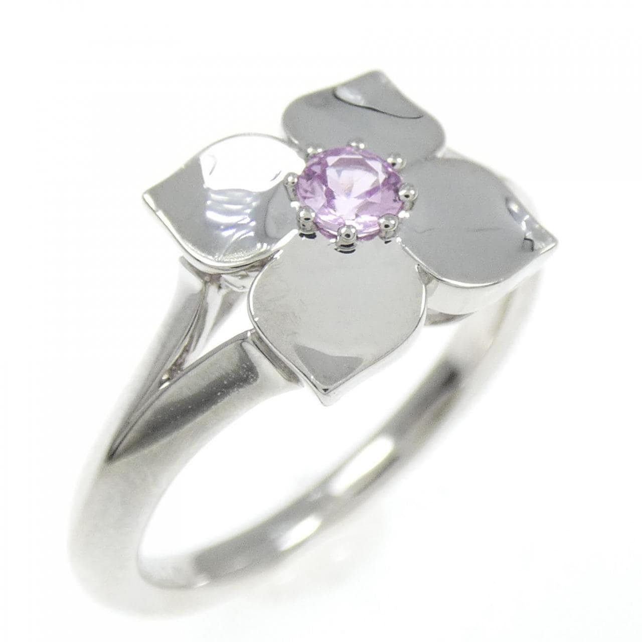 PT フラワー サファイヤ リング 0.14CT