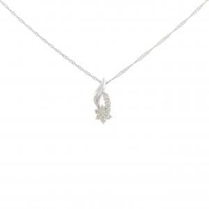 PT900/PT850 フラワー ダイヤモンド ネックレス 0.1CT