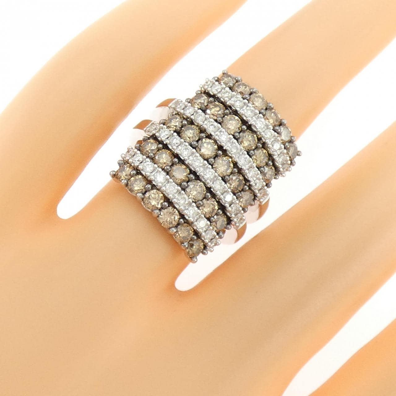 K18WG/K18BG ダイヤモンド リング 2.80CT
