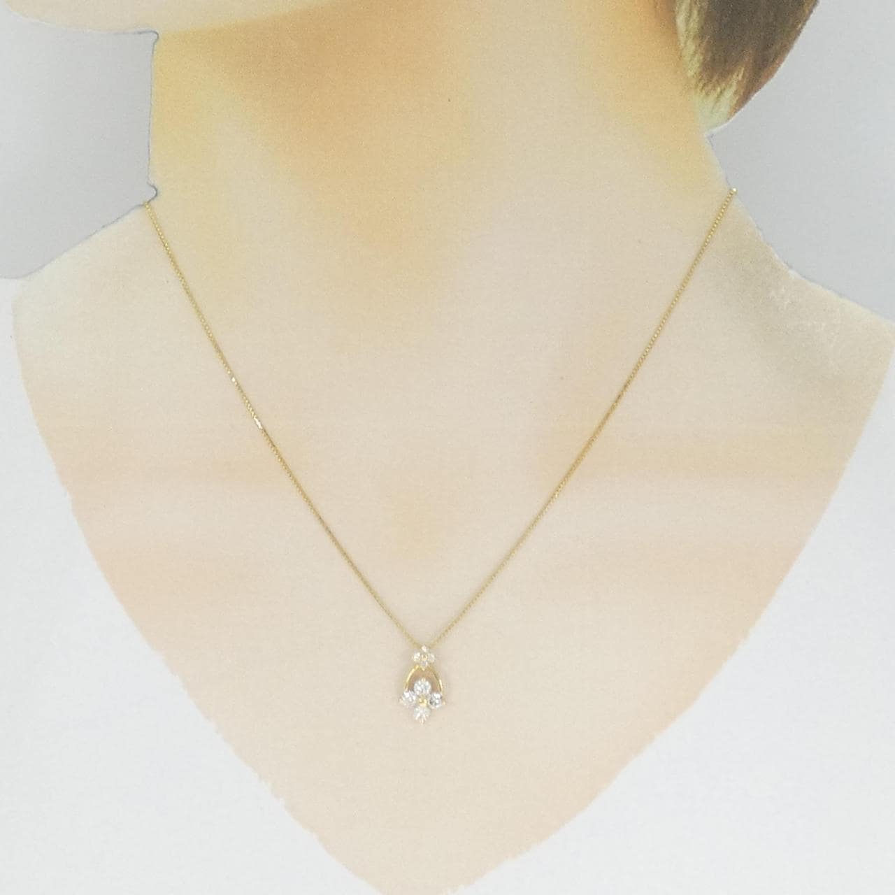 K18YG 花朵钻石项链 0.50CT