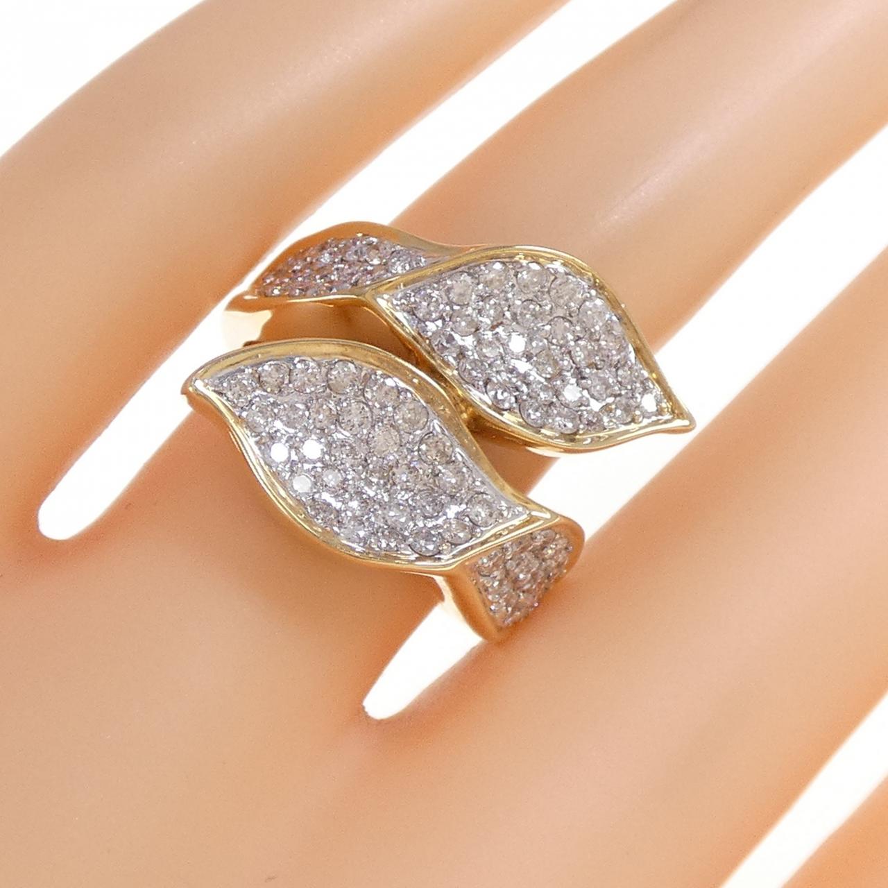 750YG/750WG Pave Diamond Ring 1.00CT