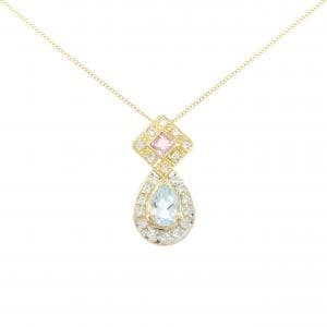 K18YG/K18WG カラーストーン ネックレス