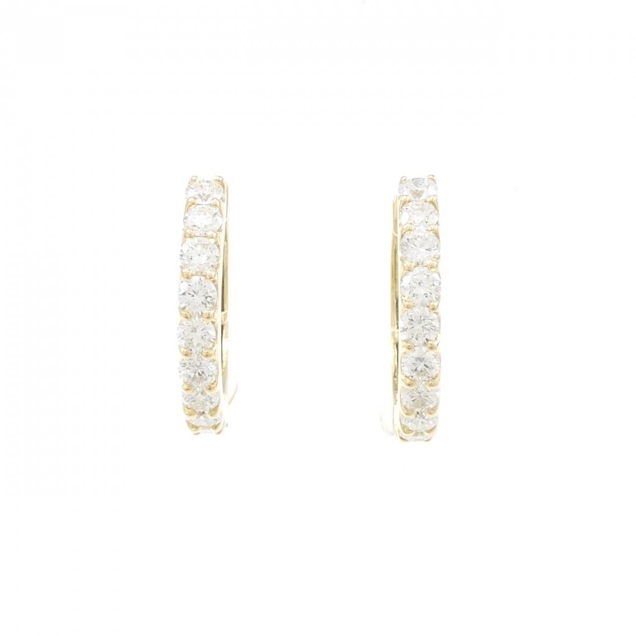 [BRAND NEW] K18YG Hoop Diamond Earrings 1.003CT
