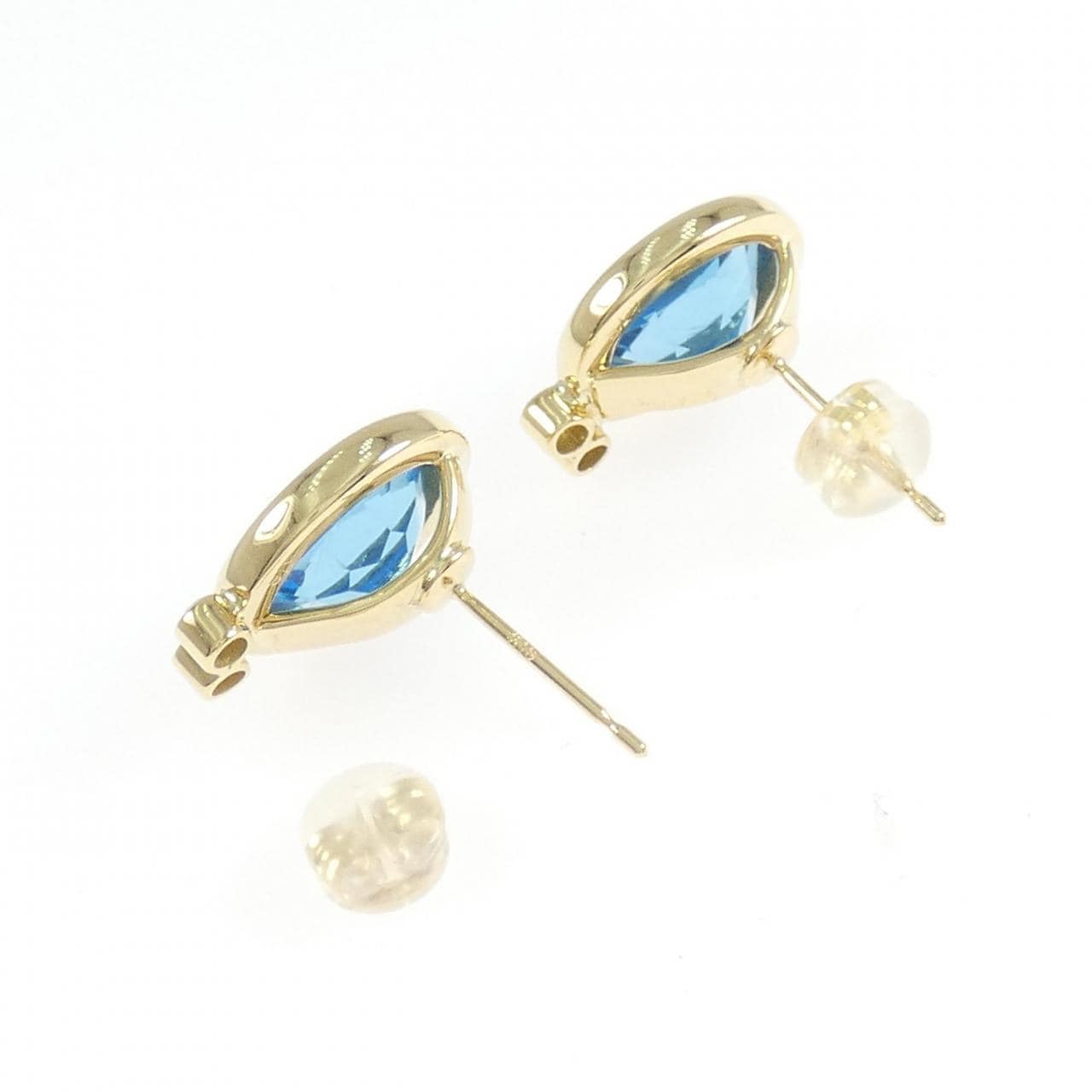 K18YG ブルートパーズ ピアス 6.93CT