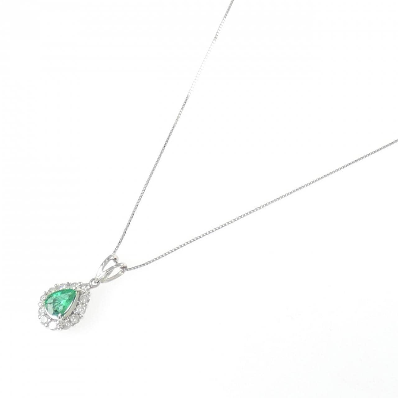 PT900/PT850 エメラルド ネックレス 0.45CT