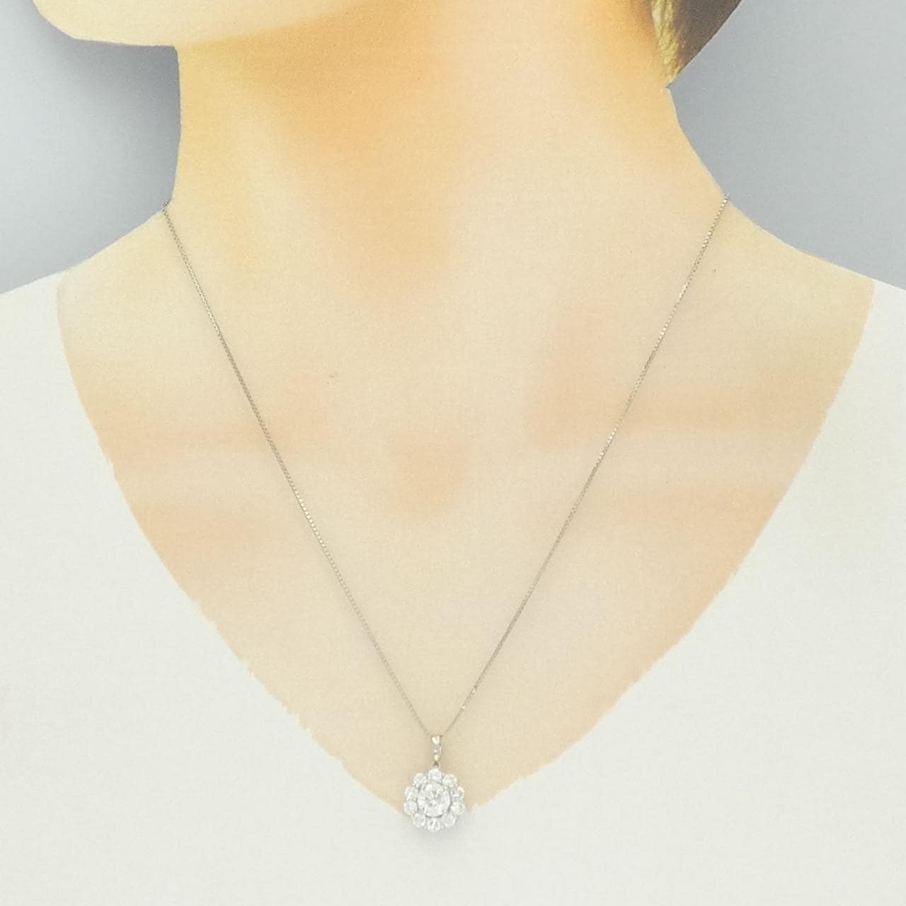 PT900/PT850 ダイヤモンド ネックレス 1.020CT G SI2 Fair